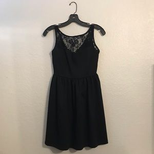Franchescas love note black lace top dress